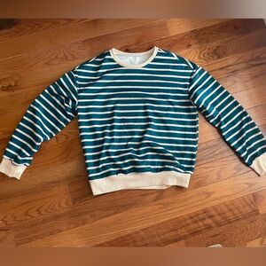 Striped Teal and White Shirt